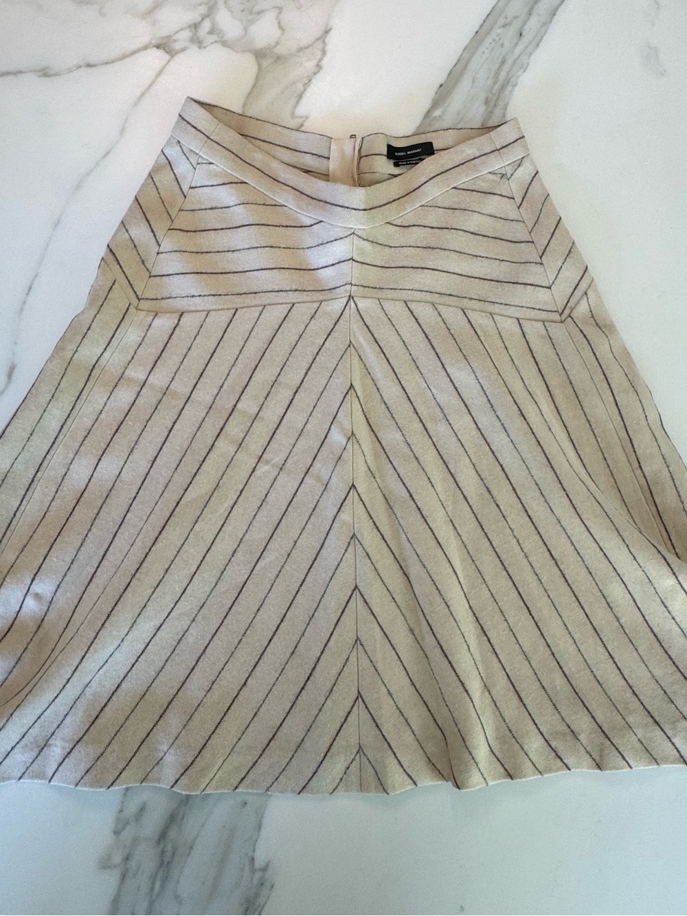 Isabel Marant Cream A-Line Striped Skirt
